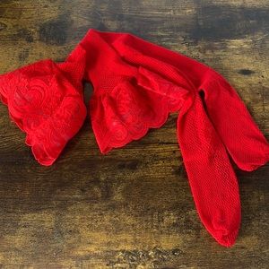 Red Fishnet Hold Ups
